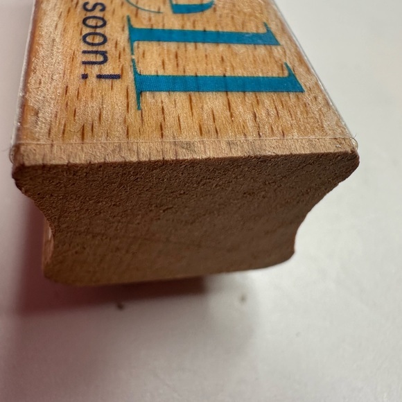 Rubber Wooden Stamp Danielle Johnson "Get Well Soon" Design 2006-3”x1”x1” - Picture 3 of 7